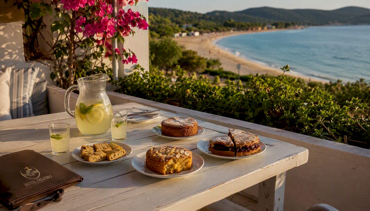 Colazione sulla terrazza dell’Hotel Delfino con vista mare