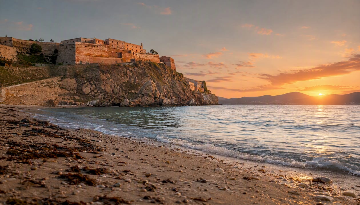 Suggestivo panorama delle Fortezze Medicee che dominano la costa di Portoferraio