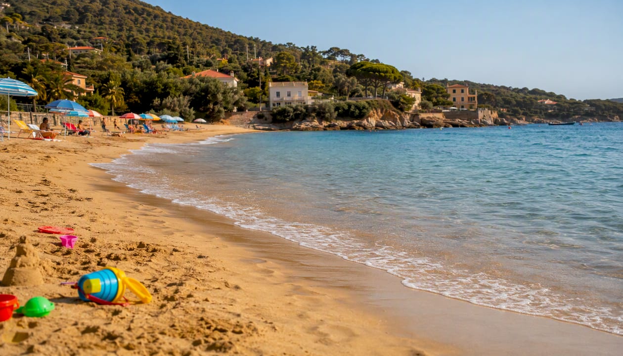 Spiaggia di sabbia ideale per famiglie a due passi da Marciana Marina